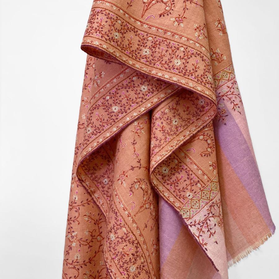 InDream ソズニ刺繍ストール パシュミナ 100cm巾 ピンク02 インド ストール カシミール 着物ショール 結婚式  クリスマス ギフト 誕生日 プレゼント 女性 60代 |  | 02