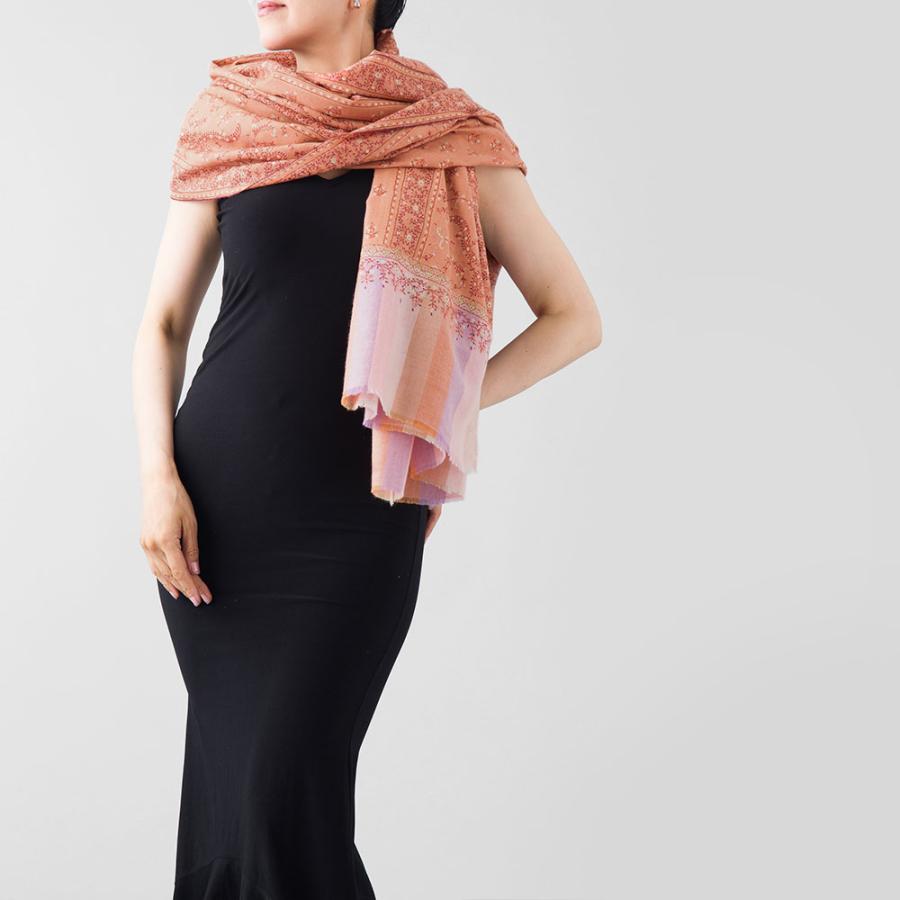 InDream ソズニ刺繍ストール パシュミナ 100cm巾 ピンク02 インド ストール カシミール 着物ショール 結婚式  クリスマス ギフト 誕生日 プレゼント 女性 60代 |  | 05