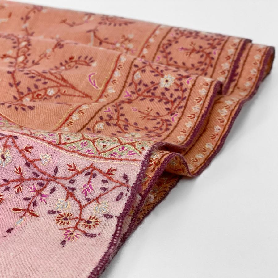 InDream ソズニ刺繍ストール パシュミナ 100cm巾 ピンク02 インド ストール カシミール 着物ショール 結婚式  クリスマス ギフト 誕生日 プレゼント 女性 60代 |  | 07