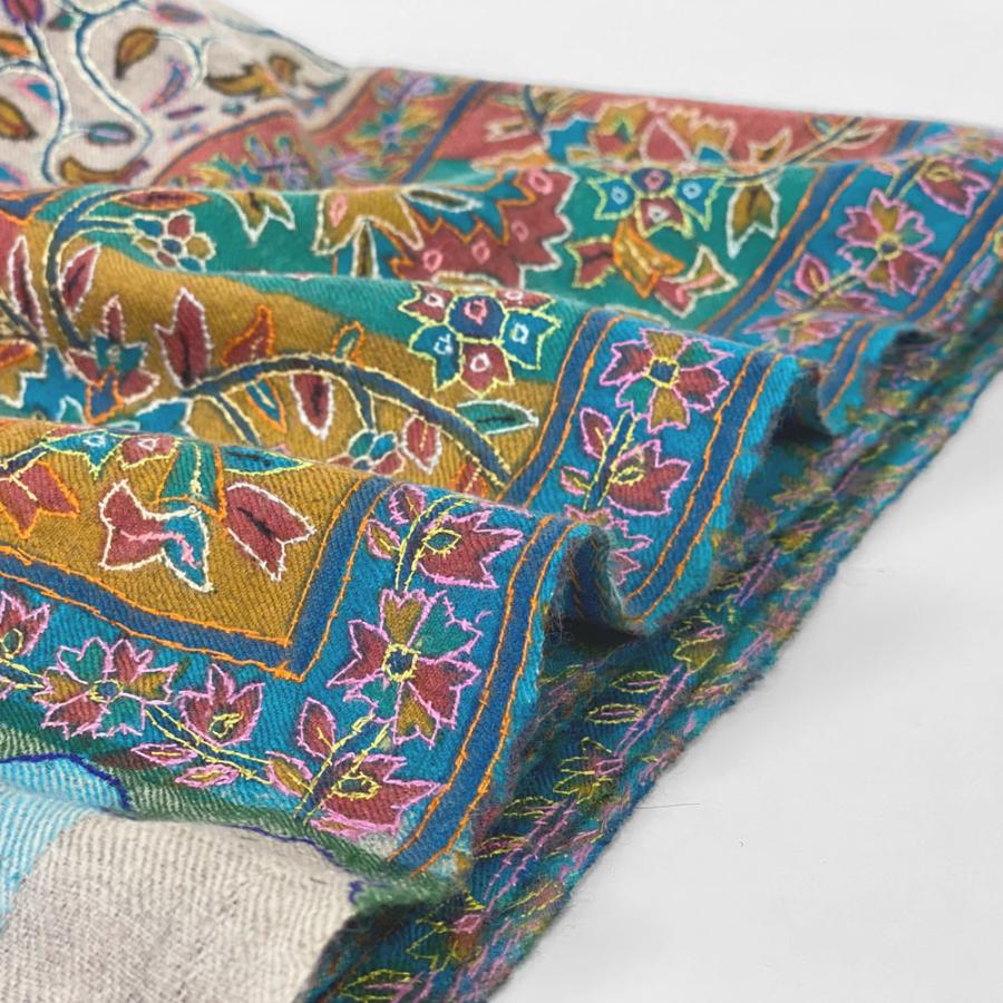 InDream パシュミナ カラムカリ ソズニ刺繍 ストール 100cm巾 ベージュ03 カシミヤ カシミール 着物 ショール 結婚式  クリスマス ギフト 誕生日 プレゼント |  | 07