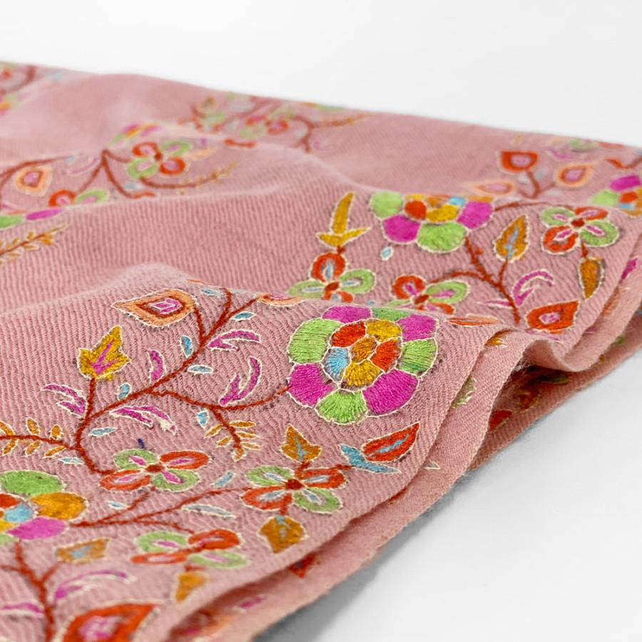 InDream ソズニ刺繍ストール パシュミナ 100cm巾 ピンク カシミヤ カシミール 着物ショール 結婚式  クリスマス ギフト 誕生日 プレゼント 女性 60代 70代 |  | 07