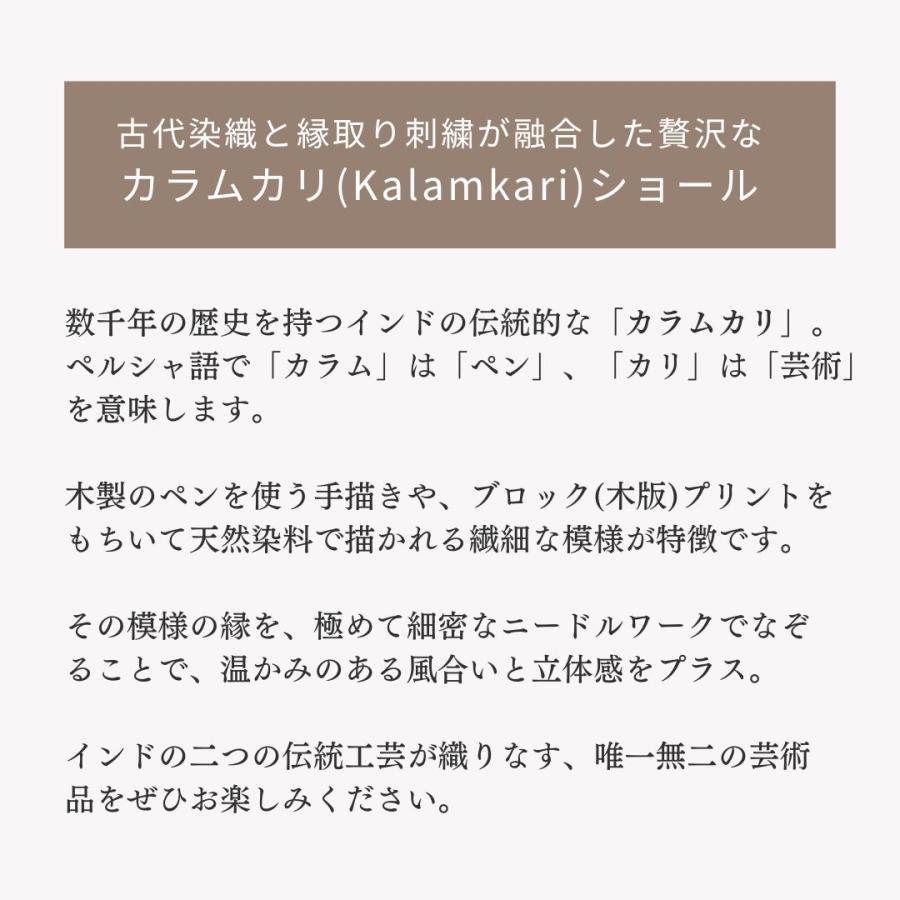 InDream パシュミナ カラムカリ 刺繍 ショール ［100cmx200cm］ ベージュ  ストール 大判 ショール カシミヤ 100% 春 秋 |  | 01