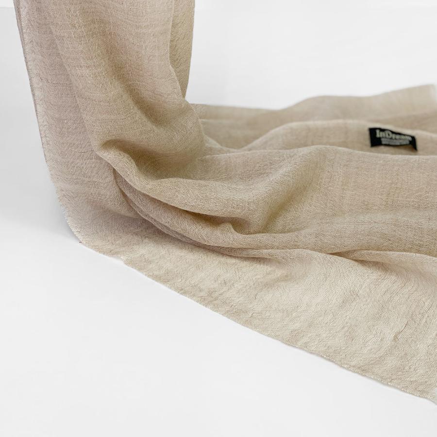 InDream パシュミナ エアリー ストール マフラー カシミヤ100% 大判 手織り ナチュラルベージュ   クリスマス ギフト 誕生日 プレゼント 女性 60代 70代 |  | 03