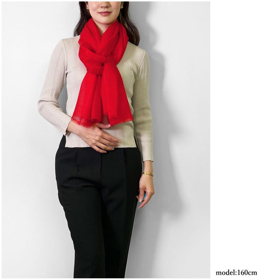 InDream パシュミナ エアリー ストール マフラー カシミヤ100% 大判 手織り レッド 赤 還暦祝い   クリスマス ギフト 誕生日 プレゼント 女性 60代 70代 |  | 05