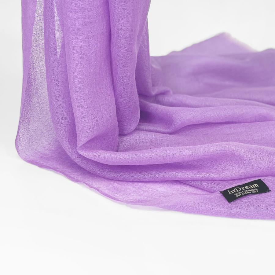 InDream パシュミナ エアリー ストール マフラー カシミヤ100% 大判 手織り パープル 紫 古希祝い   クリスマス ギフト 誕生日 プレゼント 女性 60代 70代 |  | 03