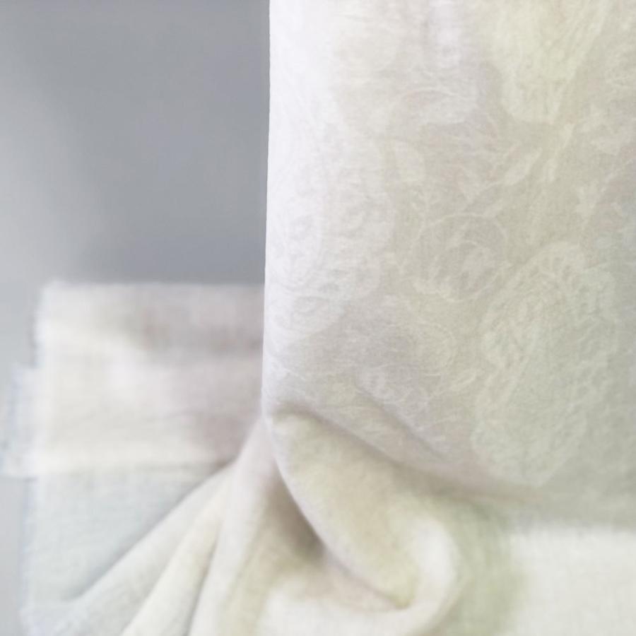 InDream パシュミナ ストール リングショール マフラ― カシミヤ100% ペイズリー地紋 ホワイト   クリスマス ギフト 誕生日 プレゼント 女性 60代 70代 |  | 02