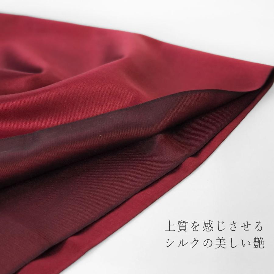 InDream シルク ストール リバーシブル 大判 ［70cmx200cm］  スカーフ 大判 レッド お祝い マフラ―  クリスマス ギフト 誕生日 プレゼント 50代 60代 70代 |  | 02