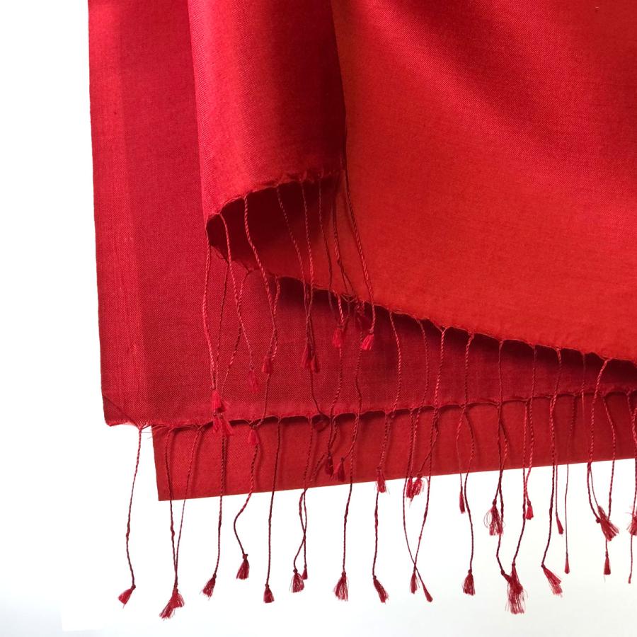 InDream シルク ストール リバーシブル 大判 ［70cmx200cm］  スカーフ 大判 レッド お祝い マフラ―  クリスマス ギフト 誕生日 プレゼント 50代 60代 70代 |  | 04