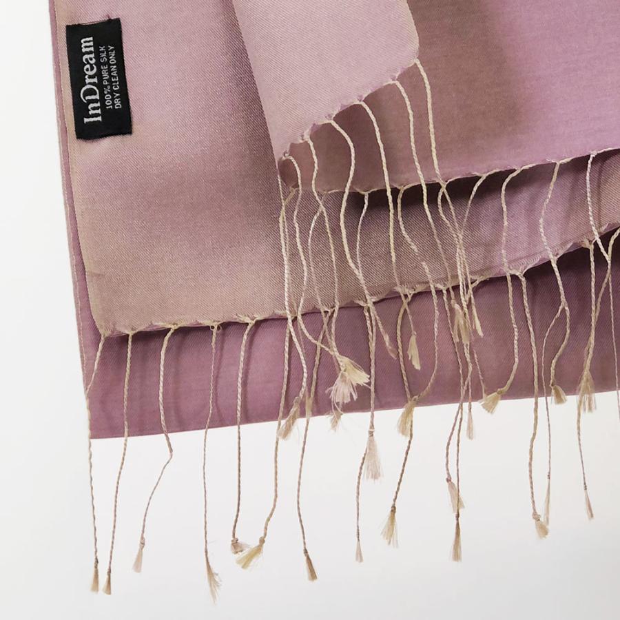 InDream シルク ストール リバーシブル 大判 ［70cmx200cm］  スカーフ 大判 レッド お祝い マフラ―  クリスマス ギフト 誕生日 プレゼント 50代 60代 70代 |  | 05