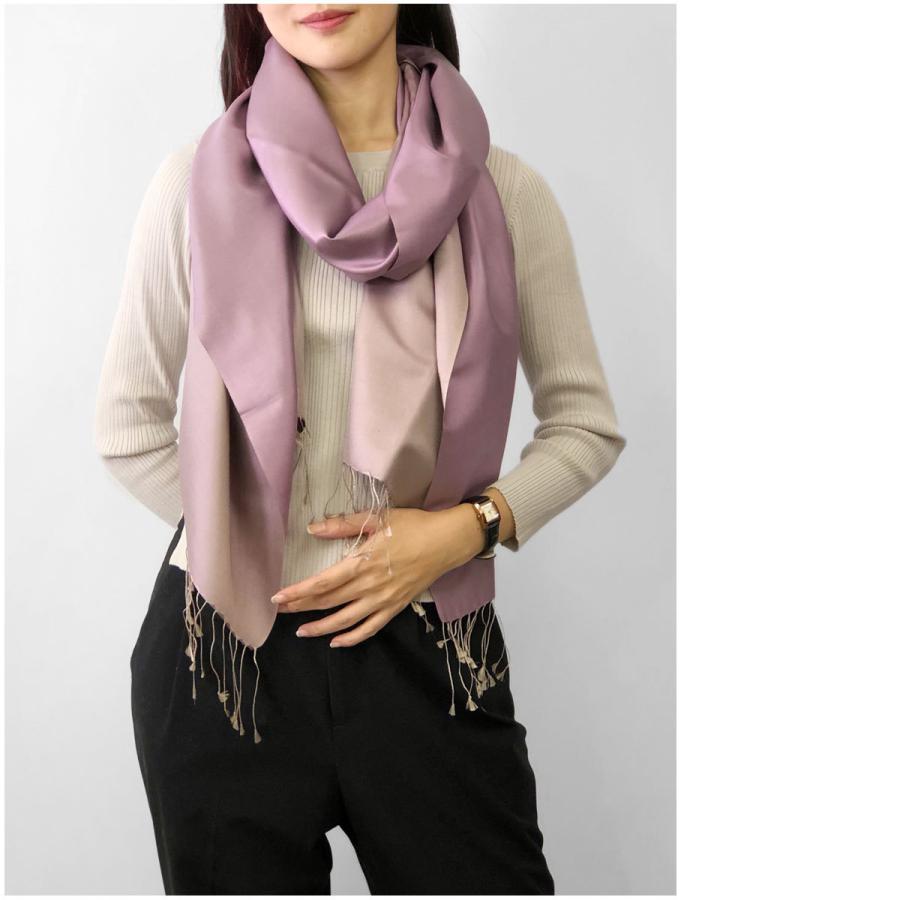 InDream シルク ストール リバーシブル 大判 ［70cmx200cm］  スカーフ 大判 レッド お祝い マフラ―  クリスマス ギフト 誕生日 プレゼント 50代 60代 70代 |  | 07