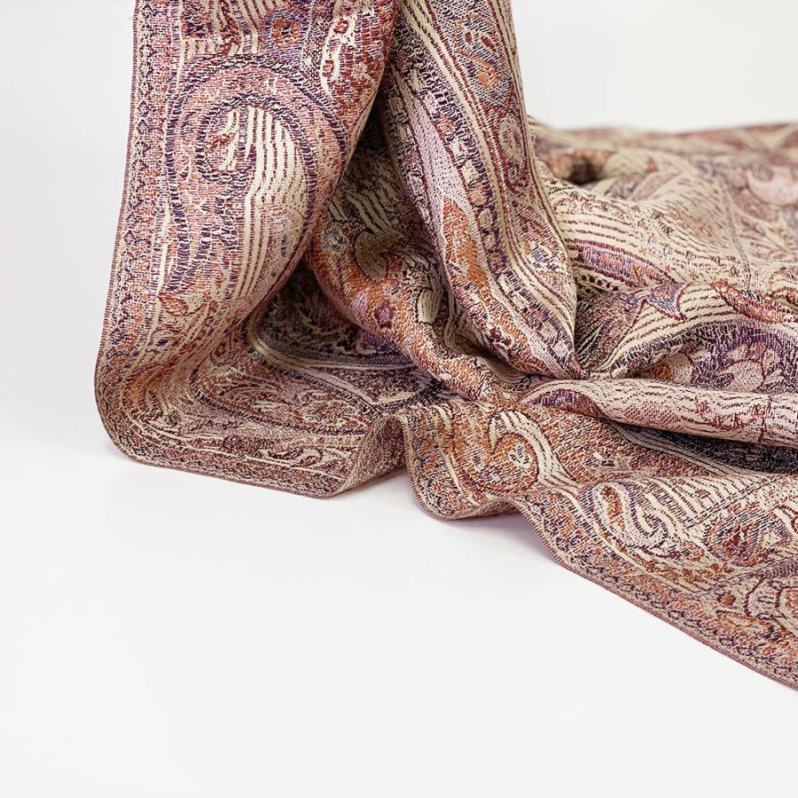 InDream ペイズリー柄 シルク ストール 大判 70cmx200cm ショール 茶