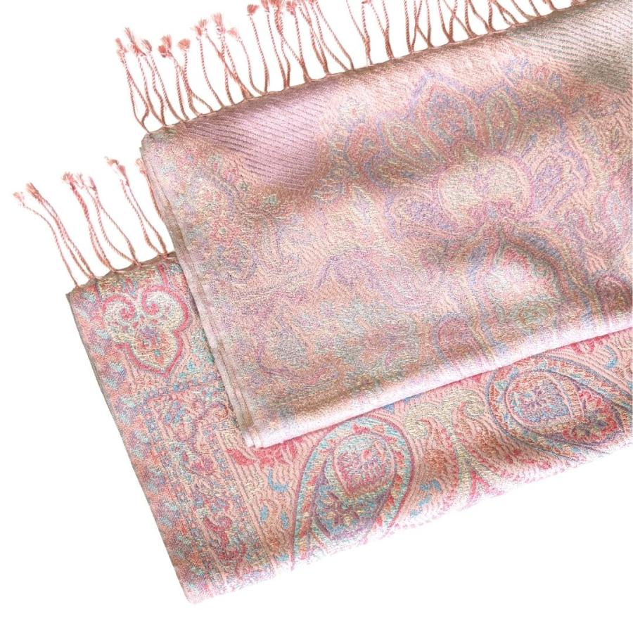 InDream ペイズリー柄 シルク ストール 小判 ［36cmx170cm］  ピンク 春 秋 冬 誕生日 プレゼント クリスマス ギフト 50代 |  | 04