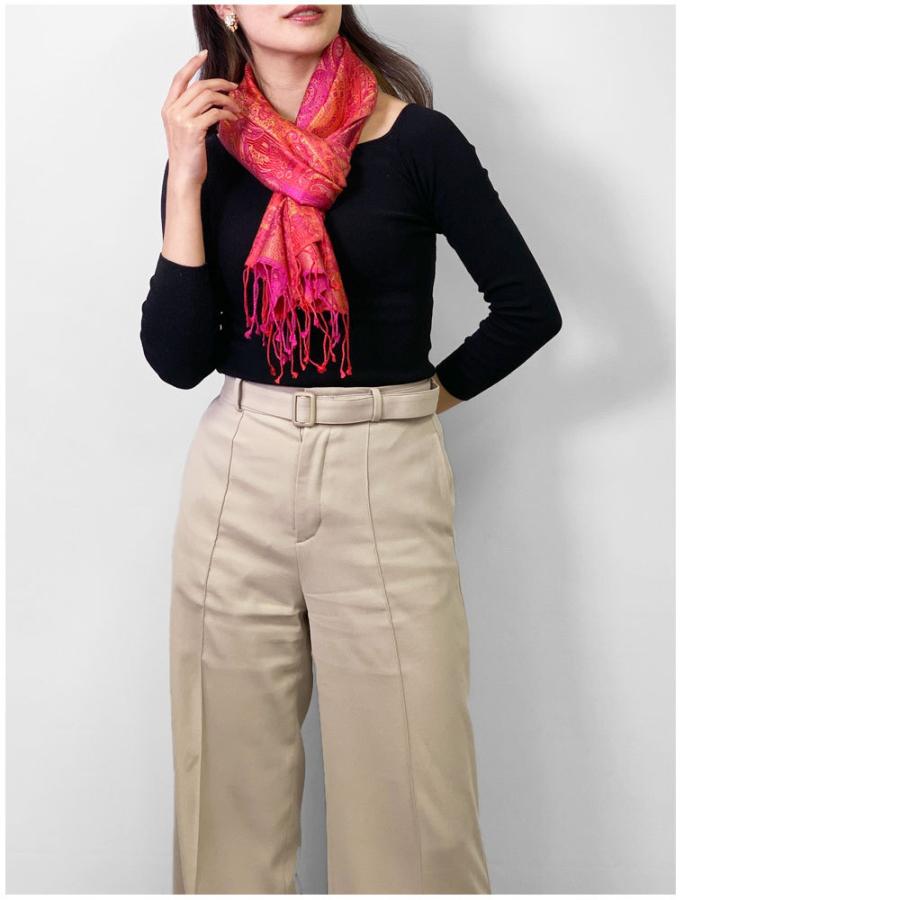 InDream ペイズリー柄 シルク ストール 小判 36cmx170cm スカーフ マフラ― ピンク 紫 古希 お祝い   クリスマス ギフト 誕生日 プレゼント 女性 60代 70代 |  | 13