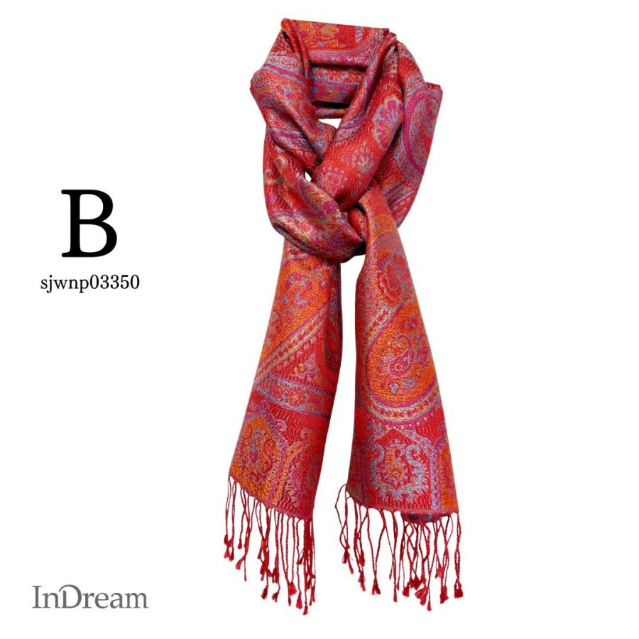InDream ペイズリー柄 シルク ストール［36cmx170cm］スカーフ レッド マフラ― 春 夏 薄手 お祝い   クリスマス ギフト 誕生日 プレゼント 女性 60代 70代 |  | 09