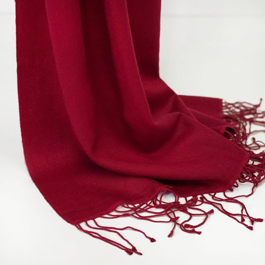 InDream パシュミナ シルク ストール マフラー 無地 ダークレッド 赤 還暦祝い   クリスマス ギフト 誕生日 プレゼント 女性 60代 70代 |  | 05