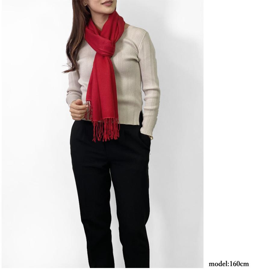 InDream パシュミナ シルク ストール マフラー 無地 ダークレッド 赤 還暦祝い   クリスマス ギフト 誕生日 プレゼント 女性 60代 70代 |  | 06