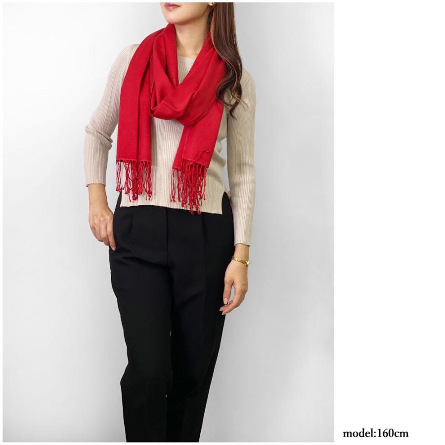 InDream パシュミナ シルク ストール マフラー 無地 レッド 赤 還暦祝い   クリスマス ギフト 誕生日 プレゼント 女性 60代 70代 |  | 05