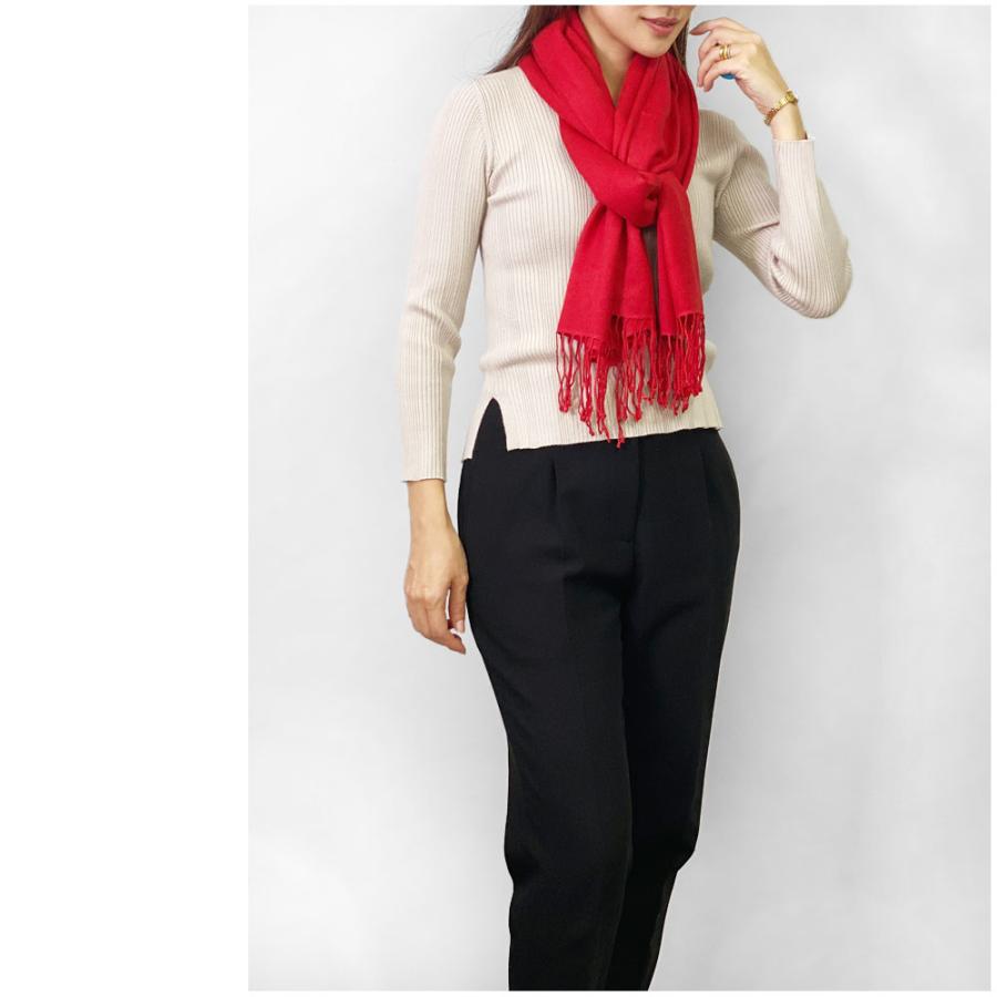 InDream パシュミナ シルク ストール マフラー 無地 レッド 赤 還暦祝い   クリスマス ギフト 誕生日 プレゼント 女性 60代 70代 |  | 06