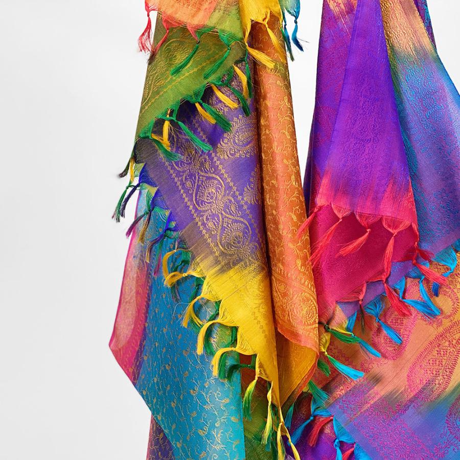 InDream ペイズリー柄シルクスカーフ おしゃれ ストール 手織り ベージュ 寒色   クリスマス ギフト 誕生日 プレゼント 女性 60代 70代 |  | 05