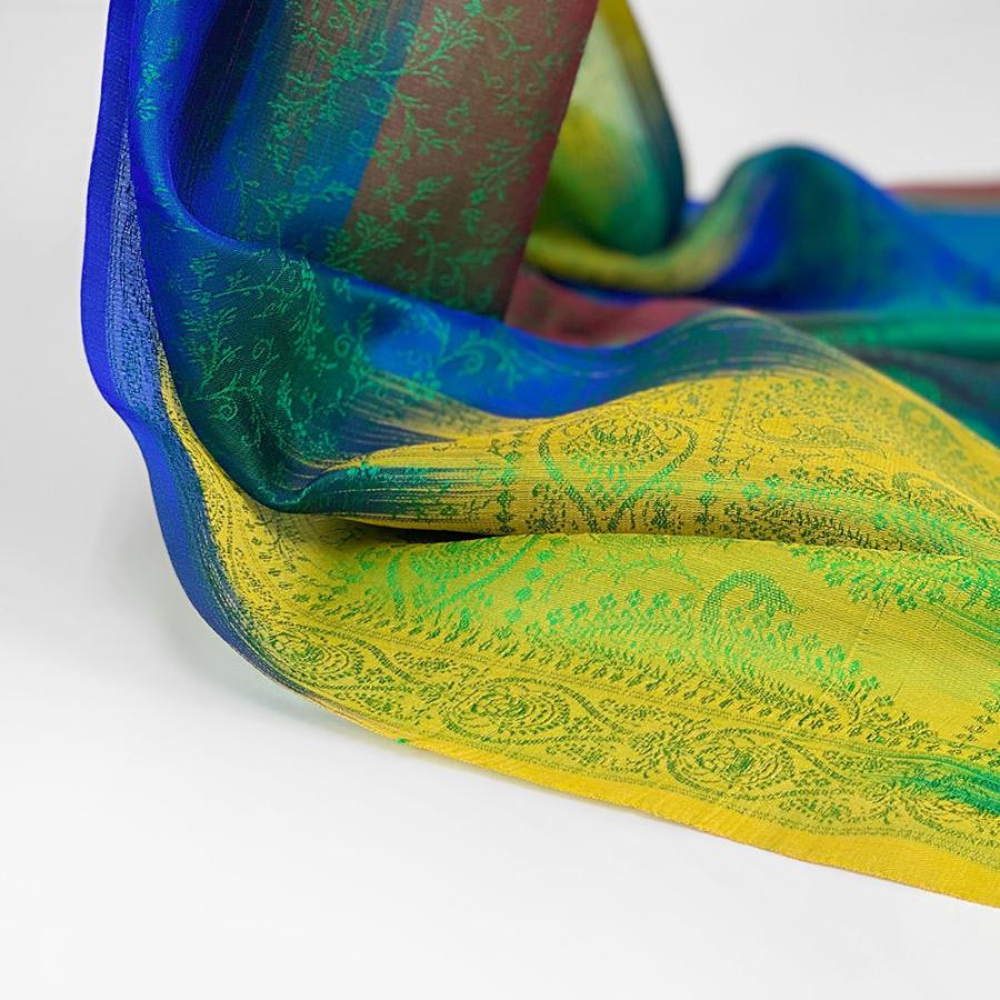 InDream ペイズリー柄シルクスカーフ おしゃれ ストール 手織り ベージュ 寒色   クリスマス ギフト 誕生日 プレゼント 女性 60代 70代 |  | 15