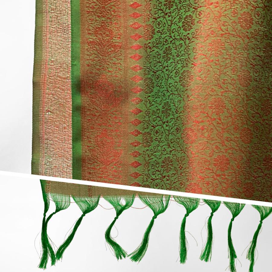 InDream ペイズリー柄 シルク スカーフ おしゃれ ストール 手織り グリーン    クリスマス ギフト 誕生日 プレゼント 女性 60代 70代 |  | 11