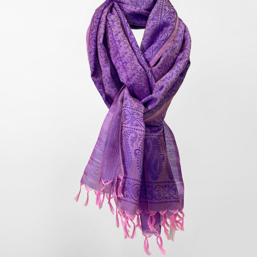 InDream ペイズリー柄シルクスカーフ おしゃれ ストール 手織り ピンク ブルー グリーン   クリスマス ギフト 誕生日 プレゼント 女性 60代 70代 |  | 04