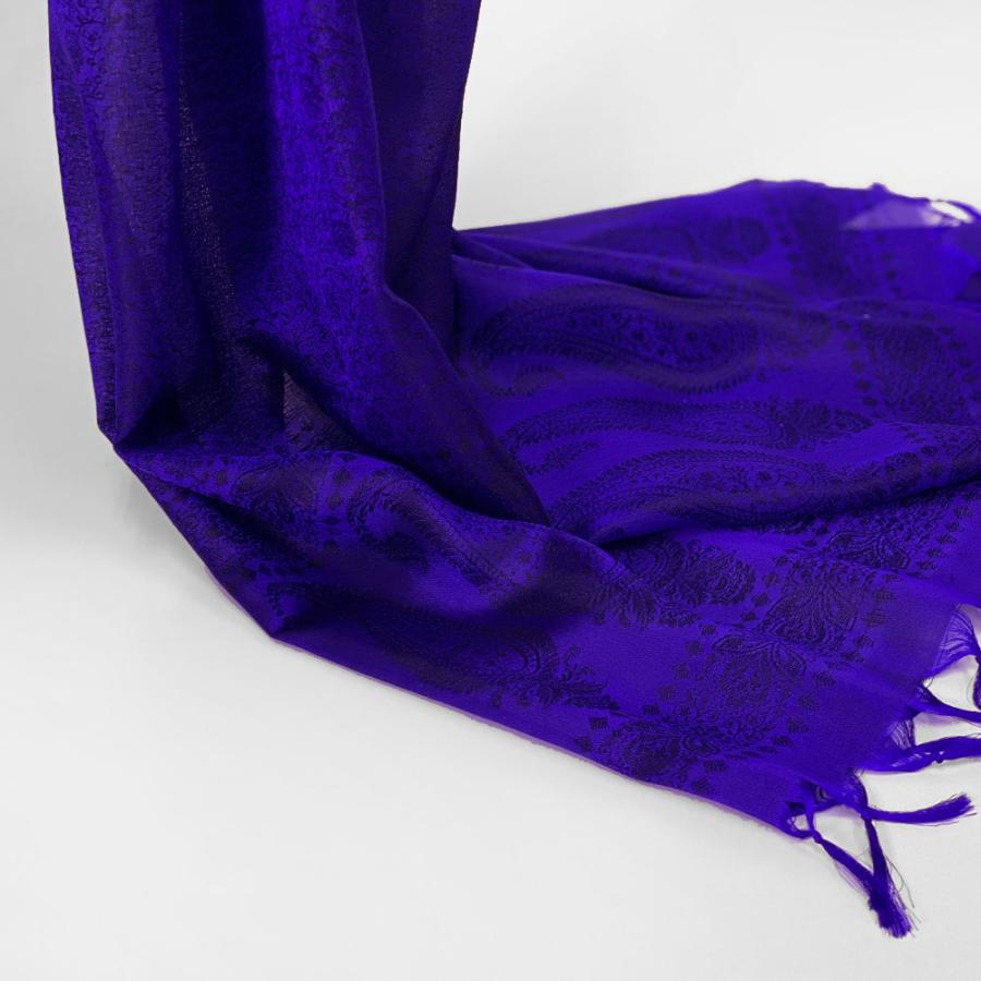 InDream ペイズリー柄シルクスカーフ おしゃれ ストール 手織り パープル   クリスマス ギフト 誕生日 プレゼント 女性 60代 70代 |  | 04