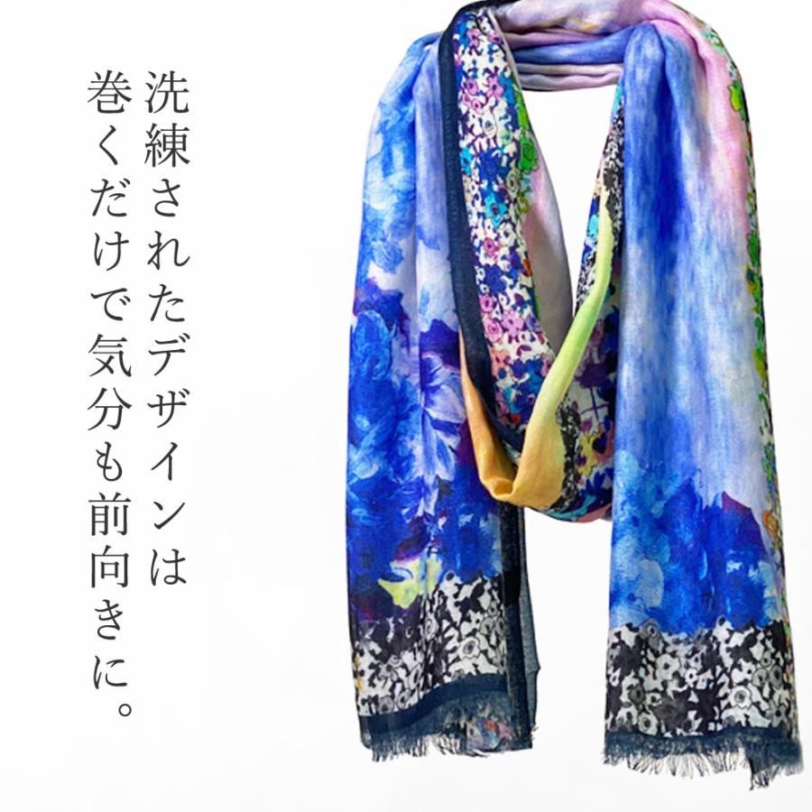 PASHMA パシュマ ストール シルクカシミヤ マフラー カラフル グラデーション フラワー 春  クリスマス ギフト 誕生日 プレゼント 女性 60代 70代 | PASHMA | 01