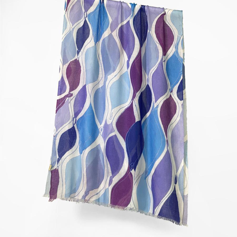 PASHMA パシュマ ストール シルクカシミヤ ブル− パープル 古希祝い マフラー 春  クリスマス ギフト 誕生日 プレゼント 女性 60代 70代 | PASHMA | 06