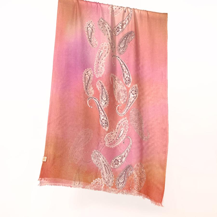 PASHMA パシュマ ストール シルクカシミヤ オレンジ ピンク グラデーション 春 夏  クリスマス ギフト 誕生日 プレゼント 女性 60代 70代 | PASHMA | 06