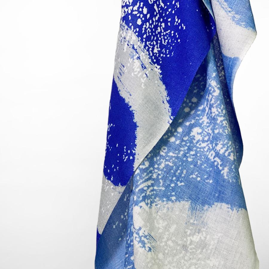 PASHMA パシュマ ストール モダール マフラー ブルー ホワイト 誕生日  クリスマス ギフト 誕生日 プレゼント 女性 60代 70代 | PASHMA | 03