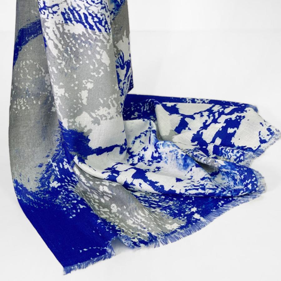 PASHMA パシュマ ストール モダール マフラー ブルー ホワイト 誕生日  クリスマス ギフト 誕生日 プレゼント 女性 60代 70代 | PASHMA | 05