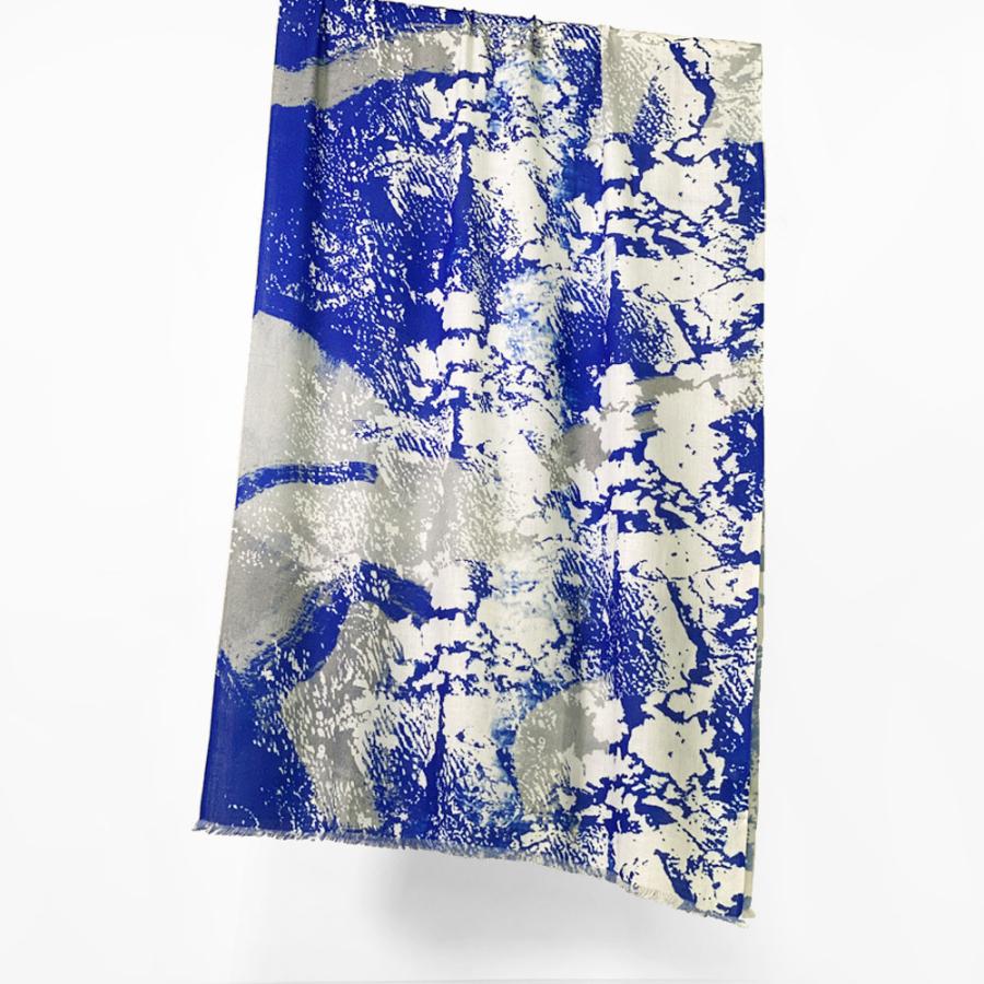 PASHMA パシュマ ストール モダール マフラー ブルー ホワイト 誕生日  クリスマス ギフト 誕生日 プレゼント 女性 60代 70代 | PASHMA | 06