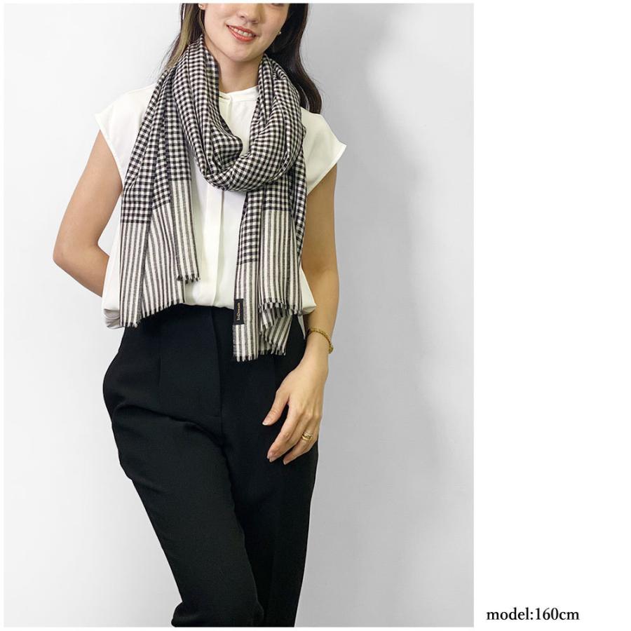 InDream ストール シルクウール 無地 カジュアル チェック モノトーン   クリスマス ギフト 誕生日 プレゼント 50代 60代 70代 |  | 05