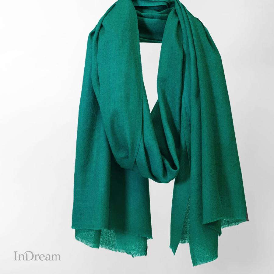 InDream シルクウール ストール 大判 70cmx200cm  グリーン 薄手   クリスマス ギフト 誕生日 プレゼント 女性 60代 70代 ひざ掛け メンズ | 