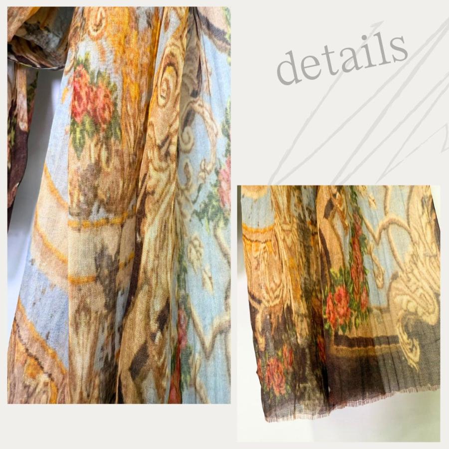 InDream シルクコットンストール ブルー ブラウン ネイビー プリント 大判 生日 プレゼント 母の日 ギフト 50代 60代 70代 80代 |  | 12