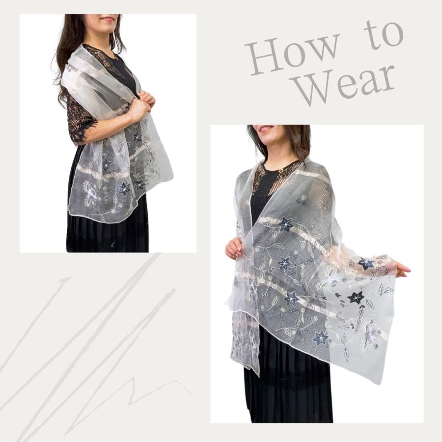 InDream シルク オーガンジー ストール ナチュラルホワイト ラベンダー ゴールド ネイビー 古希 お祝い 結婚式 ストール パーティー 誕生日 |  | 10