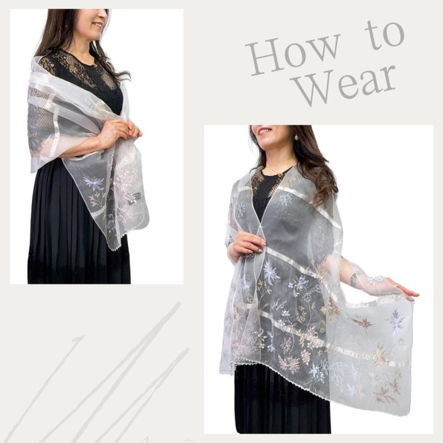 InDream シルク オーガンジー ストール ナチュラルホワイト ラベンダー ゴールド ネイビー 古希 お祝い 結婚式 ストール パーティー 誕生日 |  | 07