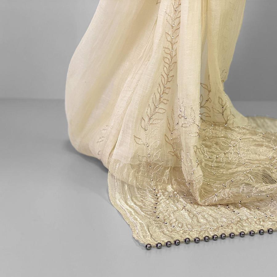 InDream シルク コットン ストール  ベージュ/ゴールド ビーズ 還暦 古希 ギフト 旅行 クリスマス ギフト 誕生日 プレゼント 50代 60代 70代 |  | 03