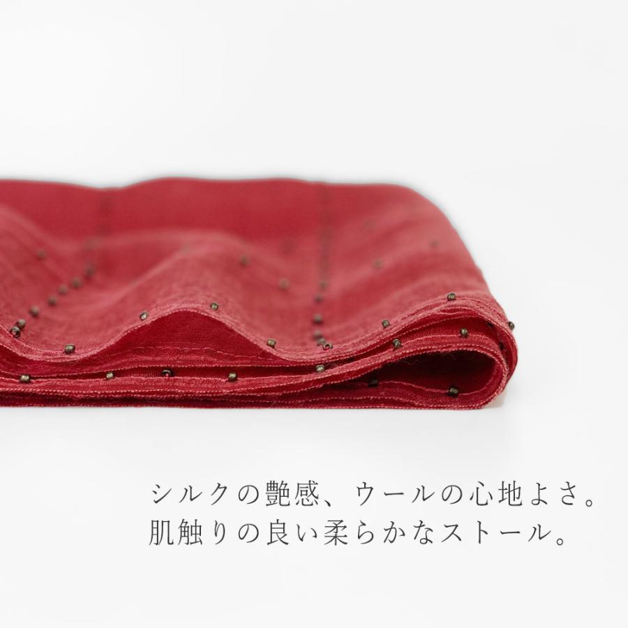 InDream シルクウール ストール 刺繍 赤(レッド) 還暦祝い カジュアル 春夏 クリスマス ギフト 誕生日 プレゼント 50代 60代 70代 |  | 02