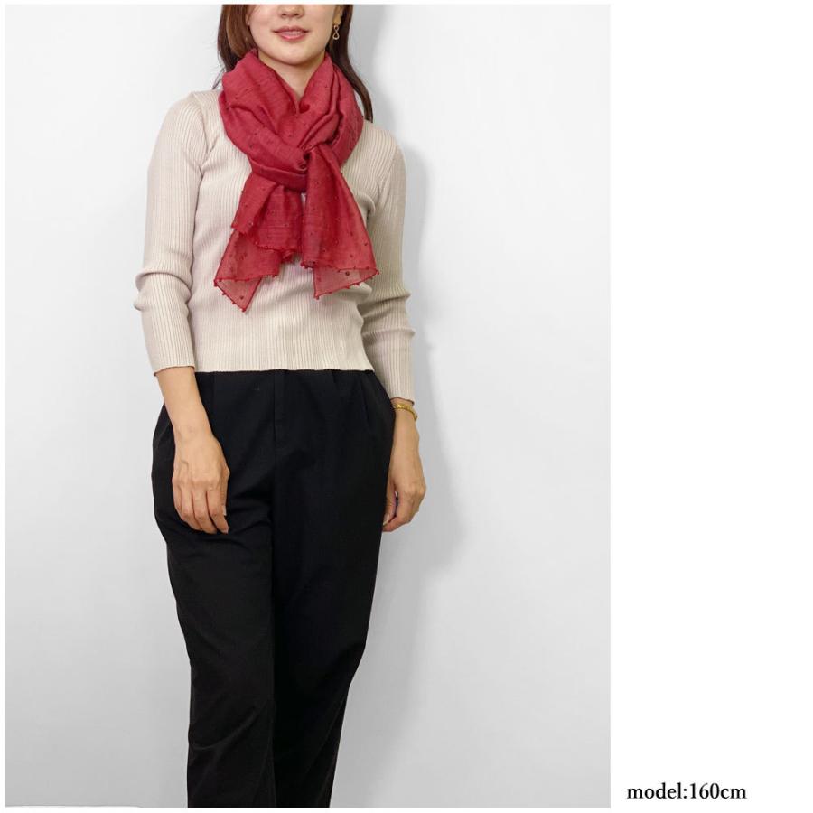 InDream シルクウール ストール 刺繍 赤(レッド) 還暦祝い カジュアル 春夏 クリスマス ギフト 誕生日 プレゼント 50代 60代 70代 |  | 05