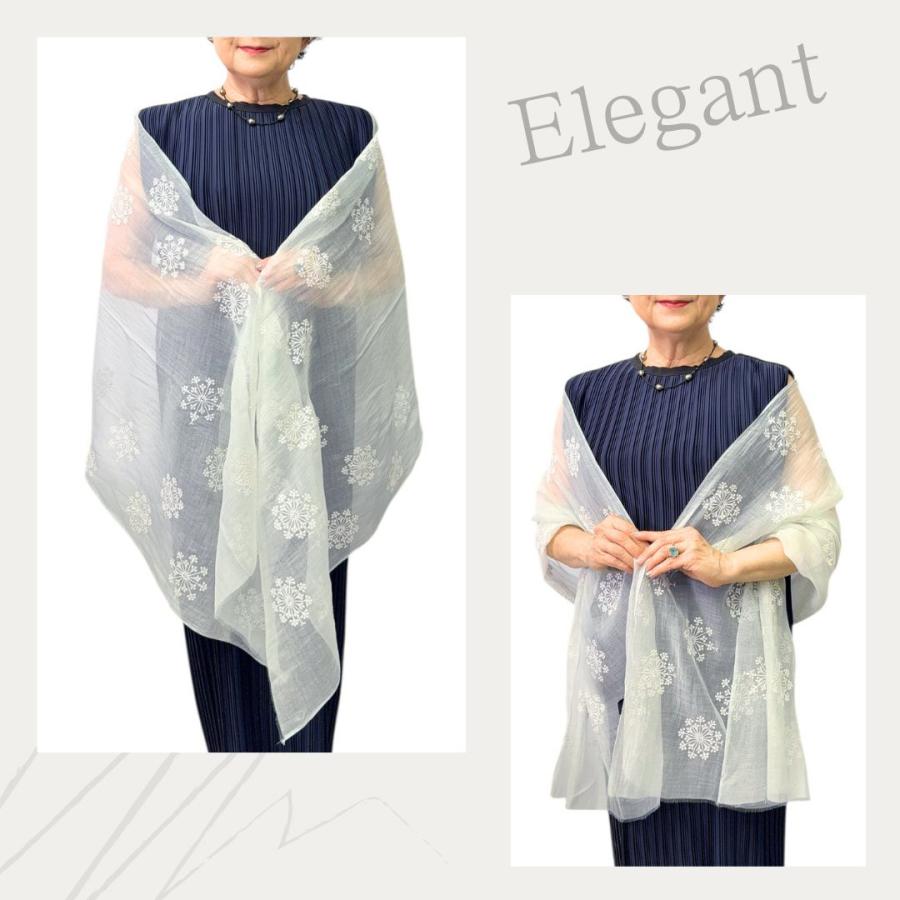 InDream シルクコットン刺繍ストール ミントグリーン 結婚式 ストール 大判 パーティー 春 夏 秋 誕生日 プレゼント 敬老の日 ギフト 50 |  | 04