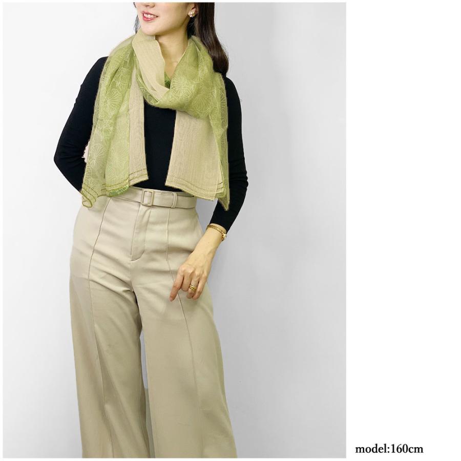 InDream シルクウールストール 緑(グリーン) ビーズ レース スパンコール 還暦 古希 ギフト 旅行  クリスマス ギフト 誕生日 プレゼント 女性 60代 70代 |  | 08