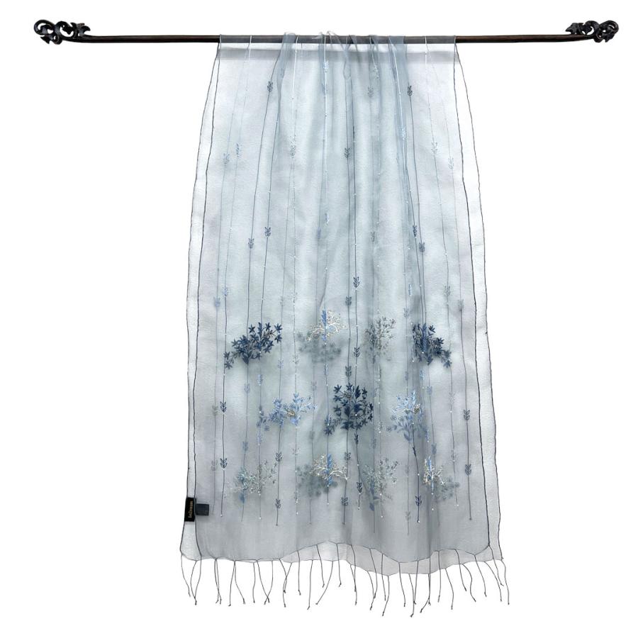 InDream シルク オーガンジー ストール  ブルーグレー 結婚式 ストール パーティー  古希 お祝い クリスマス ギフト 誕生日 プレゼント 女性 60代 70代 |  | 02