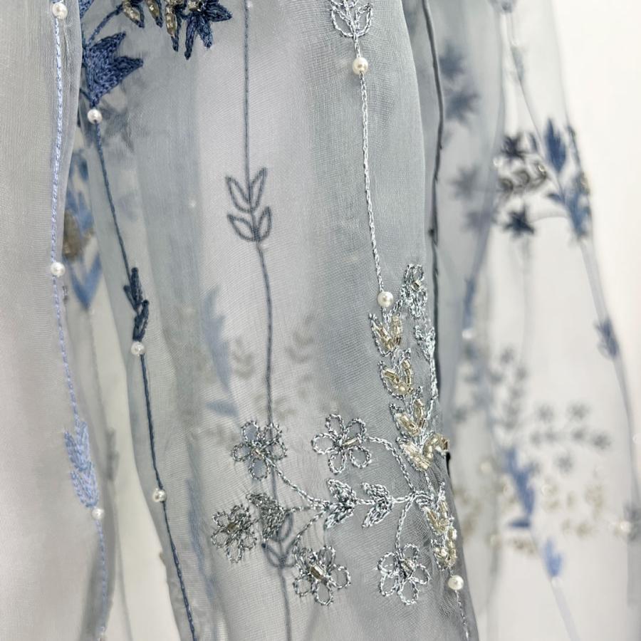 InDream シルク オーガンジー ストール  ブルーグレー 結婚式 ストール パーティー  古希 お祝い クリスマス ギフト 誕生日 プレゼント 女性 60代 70代 |  | 06