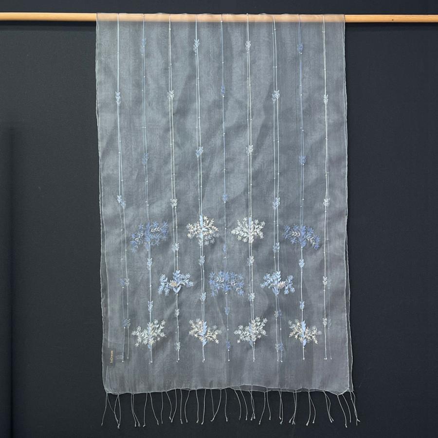 InDream シルク オーガンジー ストール  ブルーグレー 結婚式 ストール パーティー  古希 お祝い クリスマス ギフト 誕生日 プレゼント 女性 60代 70代 |  | 08
