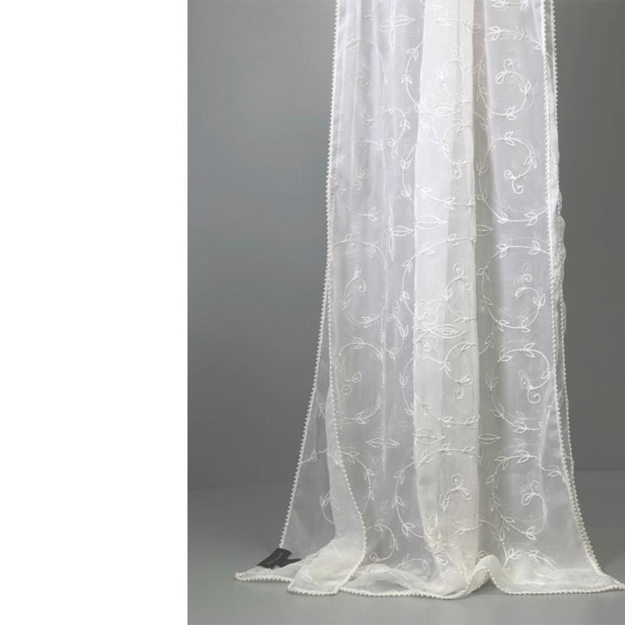 InDreamシルク シフォン ストール 薄手 刺繍 ホワイト スカーフ 結婚式 パーティー ギフト  春夏 クリスマス ギフト 誕生日 プレゼント 50代 60代 70代 |  | 04