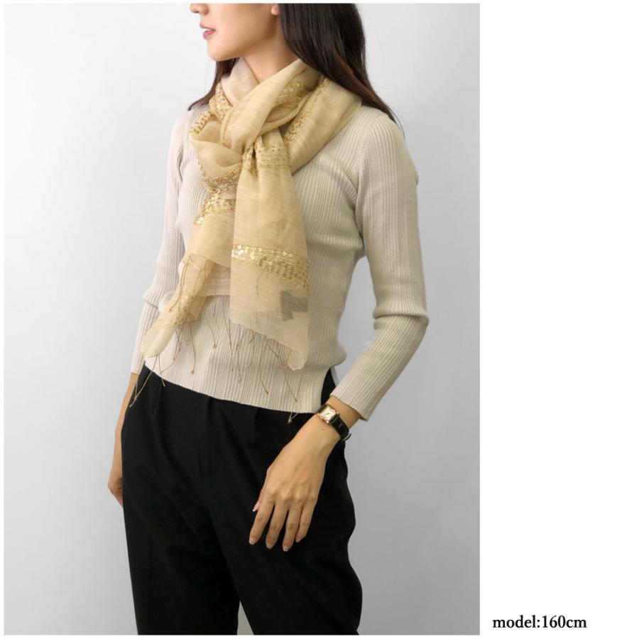 InDream ストール パーティー 結婚式 スパンコール刺繍 シルクウール ベージュ 春 秋冬 クリスマス ギフト 誕生日 プレゼント 50代 60代 70代 |  | 05