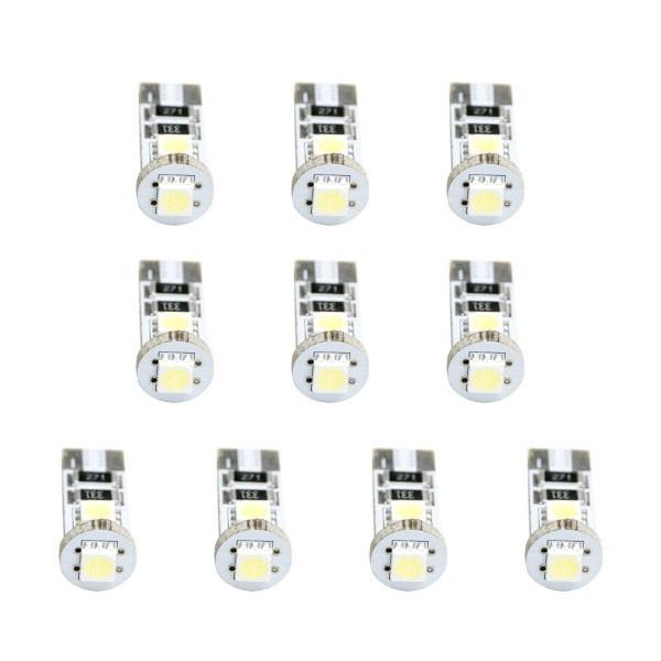 10個セット●● 12V SMD3連 T10 LED 電球 ICキャンセラー カンバス内蔵 ホワイト