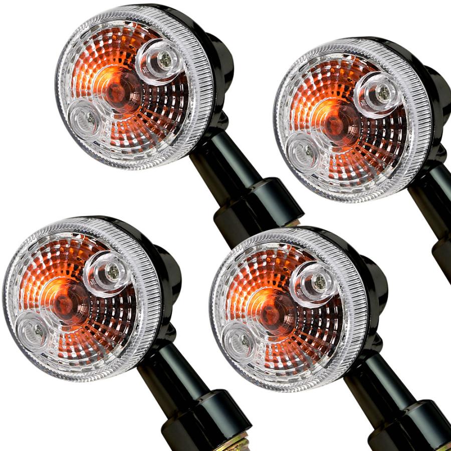 XJR400 XJR1200 XJR1300 ウインカー ウィンカー 4個セット ブラック クリアレンズ Z2タイプ 丸型 汎用 | ブランド登録なし